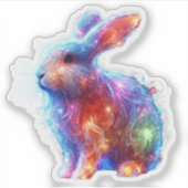 Glowing Prism Rabbit – Eetherische Neon Light Anim Sticker (Voorkant)