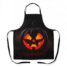 Glowing Pumpkin Halloween Apron