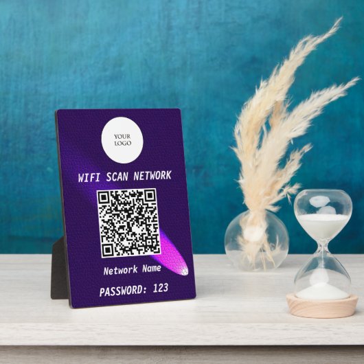 Glowing Purple Leather Free Wifi Scan & QR Code Fotoplaat (Zijkant)