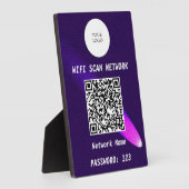 Glowing Purple Leather Free Wifi Scan & QR Code Fotoplaat (Zijkant)