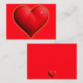 Glowing Rode 3D-Hart Notitiekaartje (Voorkant / Achterkant)