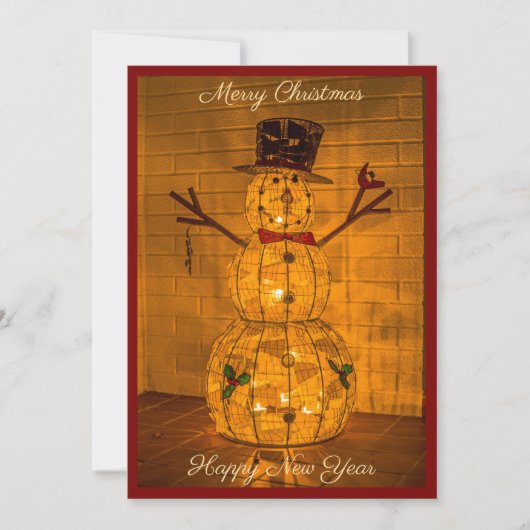 Glowing Snowman Holiday Card Feestdagenkaart (Voorkant)