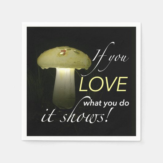 Glowing Solar Mushroom Light Inspirerend Quote Servetten (Voorkant)