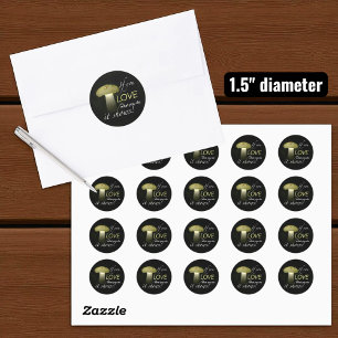 Glowing Solar Mushroom met Inspirerend Quote Ronde Sticker