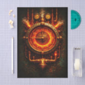  Glowing Steampunk Industrial Clock FG8 Decoupage Tissuepapier (Craft)