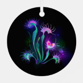 Glowing Venus Flytrap Metalen Ornament (Achterkant)