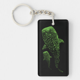 Glowing Whale Shark Particle Art Sleutelhanger
