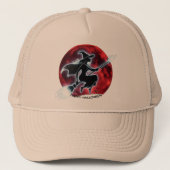 Glowing Witch & Red Moon Halloween Trucker Hat Pet (Voorkant)