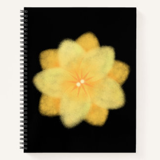 Glowing Yellow Floral Spiral Notebook – Elegant  Notitieboek
