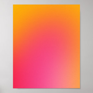 Glowy Sinaasappel en roze gradiënt Poster