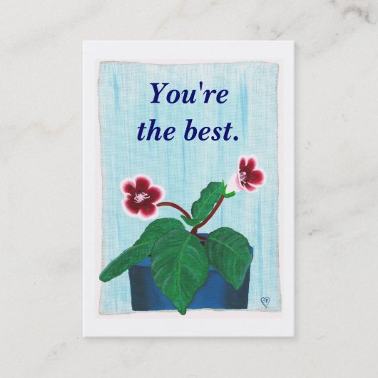 Gloxinia Flower, Votre Message, Cartes de visite (Devant)