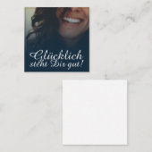 Glücklich steht Dir gut. - Blau Notitiekaartje (Voorkant / Achterkant)