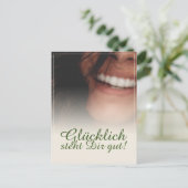 Glücklich steht Dir gut. Vakantiegeld Briefkaart (Staand voorkant)