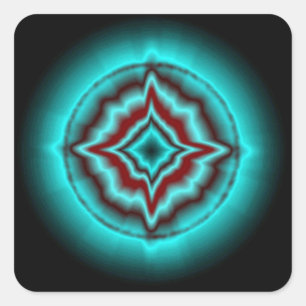 Glückssterne auf schwarz vierkante sticker