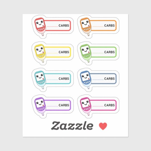 Glucometer Carb Tracker Diabetische herinneringsla Sticker (Vel)