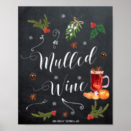 Gluhwein bar winter bruiloft kerstmis poster