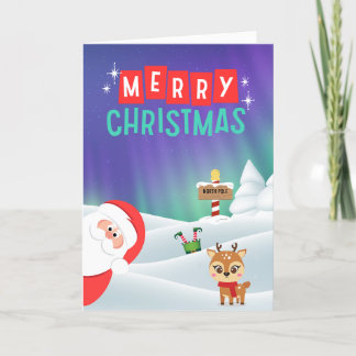 Glurende Kerstman Feestdagen Kaart