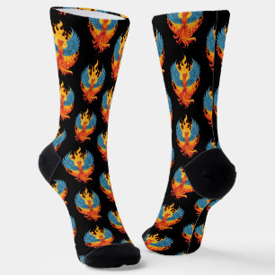 Glurende mythologische Fantasy Phoenix-vogel Sokken