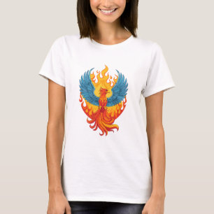 Glurende mythologische Fantasy Phoenix-vogel T-shirt