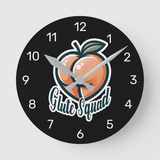 Glute Squad Peach Butt Glutes Gym Fitness Ronde Klok (Voorkant)