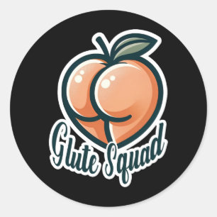 Glute Squad Perzik Billen Billen Gym Fitness Ronde Sticker