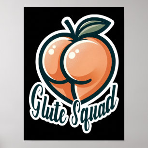 Glute Squad Perzik Billen Fitness Gym Poster