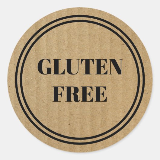 Gluten Free Allergy Safe Kraft Paper Simple Classi Ronde Sticker (Voorkant)