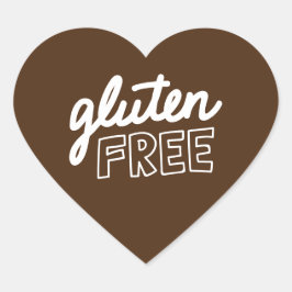 Gluten Free BR and White Typography Heart Sticker