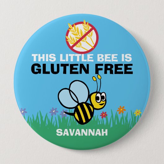 Gluten Free Bumblebee Button voor Celiac Alert (Voorkant)