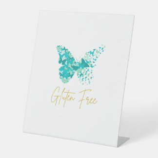 Gluten Free Butterfly Accent Reclamebord Met Voetstuk