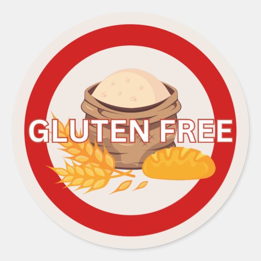 Gluten Free Food Allergy Alert Classic Sticker (Devant)