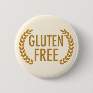 Gluten Free Food Allergy Warning Ronde Button 5,7 Cm