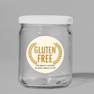 Gluten Free Food Allergy Warning Ronde Sticker