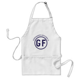 Gluten Free GF Circle in Navy Blue Apron Standaard Schort