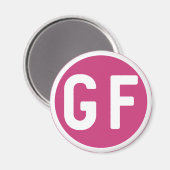 Gluten Free GF Circle Magenta et Magnet blanc (Recto/Verso)