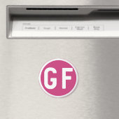 Gluten Free GF Circle Magenta et Magnet blanc (In Situ (Lave-vaisselle))