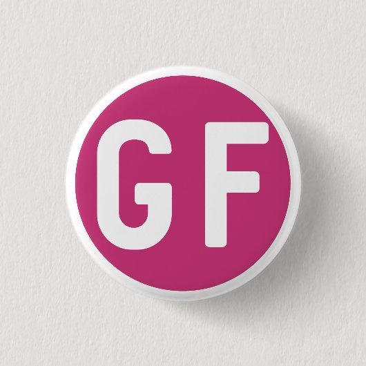 Gluten Free GF Circle Magenta Roze Button (Voorkant)