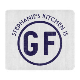 Gluten Free GF Circle Navy Blue Cutting Board Snijplank
