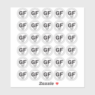 Gluten Free GF-symbool klein Sticker