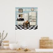 Gluten Free Kitchen - Blauwgroen Poster (Keuken)