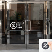 Gluten Free Menu Restaurant Window Cling Raamsticker (Kantoordeur)