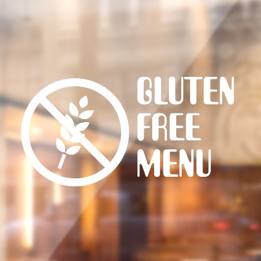 Gluten Free Menu Restaurant Window Cling Raamsticker (Vel 2)