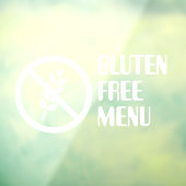 Gluten Free Menu Restaurant Window Cling Raamsticker (Vel 3)
