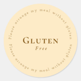 Gluten-Free Request Sticker, Soft Beige - Brown Ronde Sticker