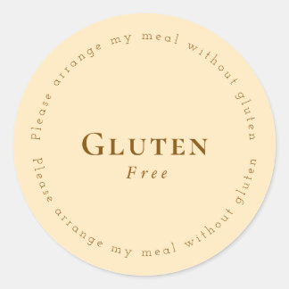 Gluten-Free Request Sticker, Soft Beige - Brown Ronde Sticker