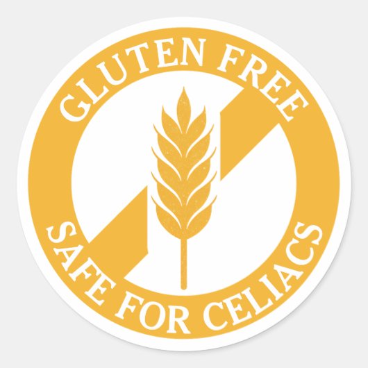 Gluten Free Safe for Celiacs Awareness Sticker (Devant)