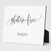 Gluten free sign Tabletop Plaque met Easel Fotoplaat (Zijkant)