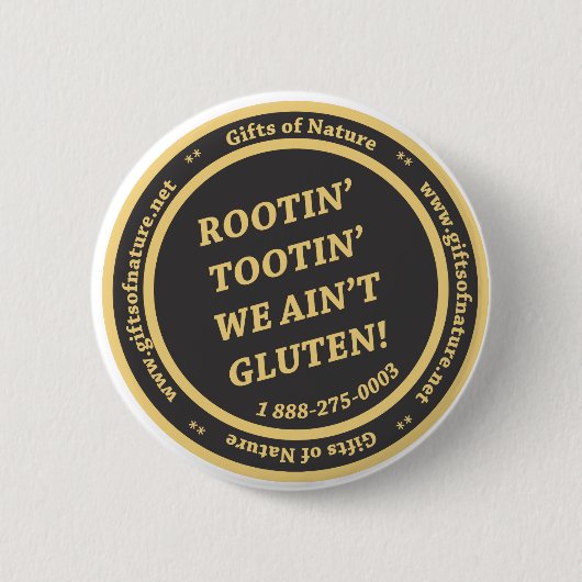 Gluten Free Slogan Ronde Button 5,7 Cm (Voorkant)