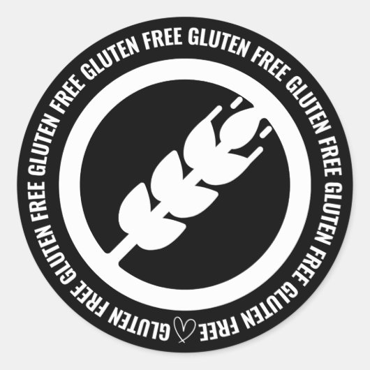 Gluten Free Sticker Labels - Black & White (Voorkant)