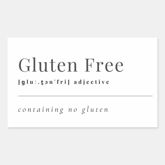 Gluten Free Sticker Labels - Definitie van gluten (Voorkant)